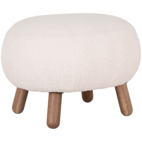 Savona pouf imitation peau de mouton blanc.