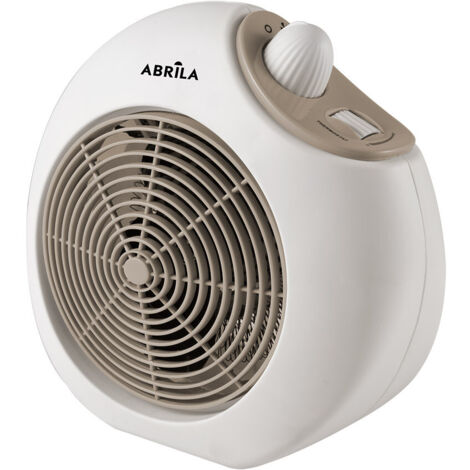 Savona Radiateur Électrique Soufflant Blanc/Beige 2000W 2 Puissances 3 Fonctions Thermostat (24,5x25,5x14cm)