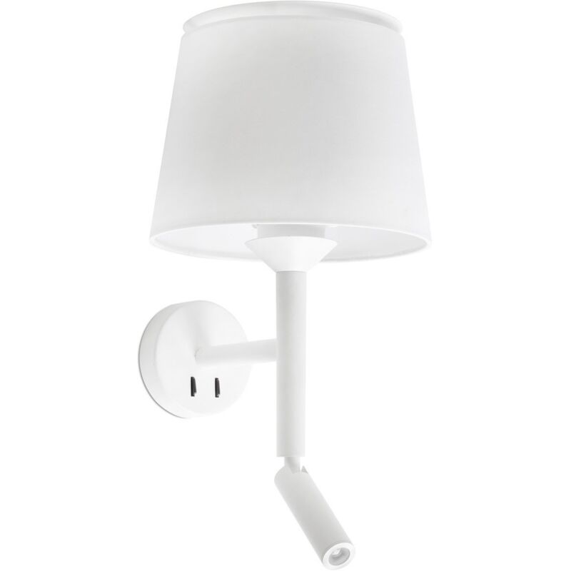 

Faro Barcelona - SAVOY Aplique de pared con lector blanca - BLANCO