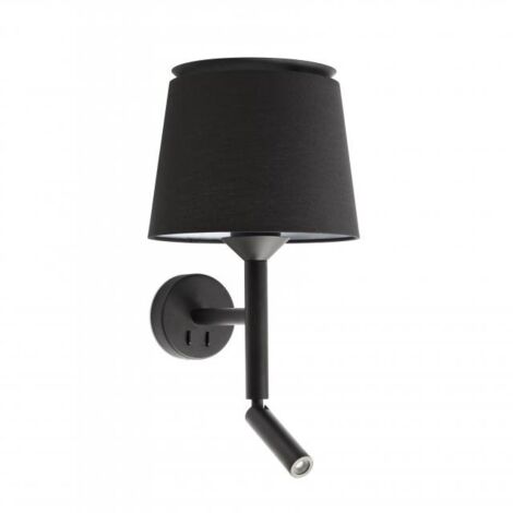SAVOY Aplique de pared con lector negro/negro 20303-93