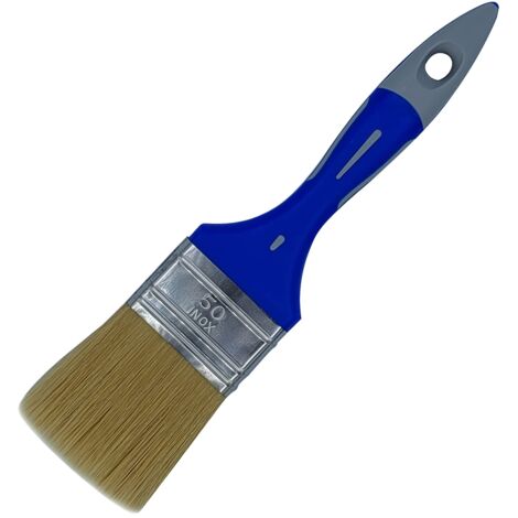 SAVY Pennello piatto bimateriale, vernice opaca, velluto e satinato, larghezza 50 mm, blu