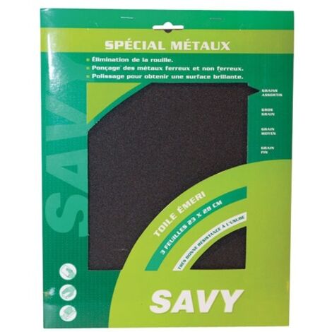 Savy Toile émeri assortie grains variés 230x280 mm
