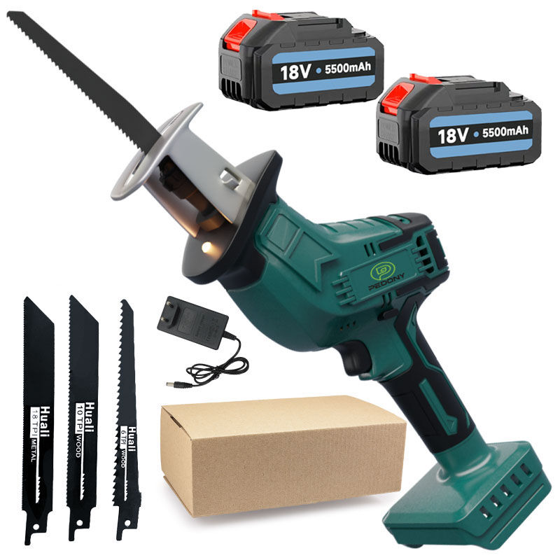 Mawiron - Reciprocating saws,Cordless Electric Sabre Saw Variable Speed Metal Wood Cutting Tree Pruning Tool,With 2x 5.5A Battery & Charger