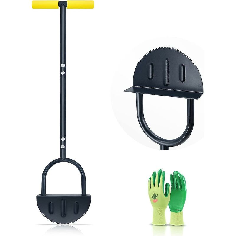 Saw-tooth Lawn Edging Tool 96cm T-grip Half Moon Lawn Edger Long Handled Edging Knife For Grass Lawn Edging
