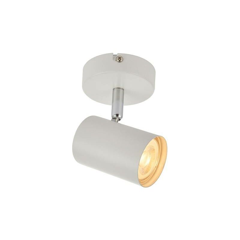 Image of Saxby Lighting - Saxby Arezzo - 1 Luce Spotlight Bianco Opaco, Placca Cromata, GU10