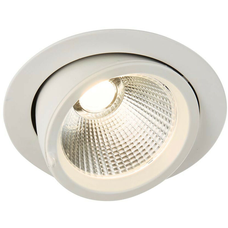 Image of Saxby Lighting - Saxby Axial Faretto da incasso per interni a led Tilt bianco opaco vernice 3000K