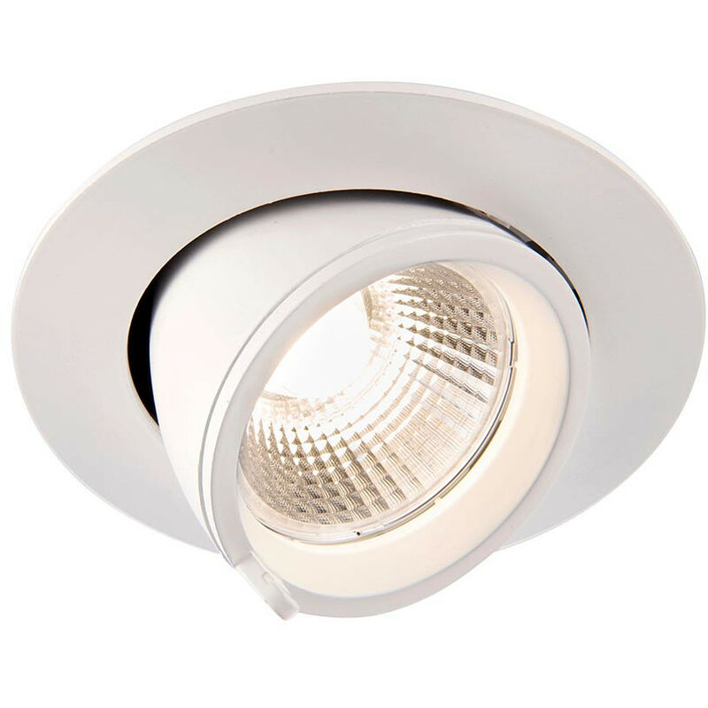 Saxby Axial led Indoor Recessed Downlight Tilt Matt White Paint & Clear Glass 3000K