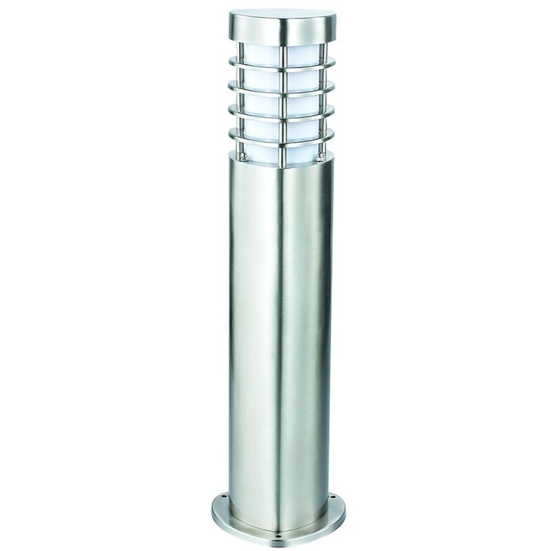 Saxby Bliss - Outdoor Floor Post IP44 Brushed Stainless Steel & Frosted