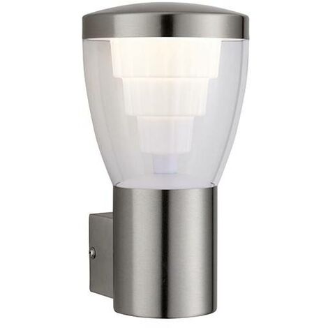 main image of "Saxby Carraway - Integrated LED 1 Light Outdoor Wall Light Brushed Stainless Steel, Clear IP44"