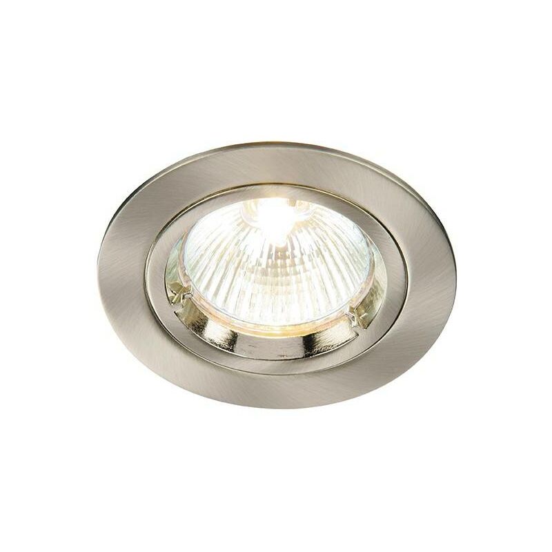 Saxby Cast - 1 Light Recessed Downlight Satin Nickel Plate, GU10