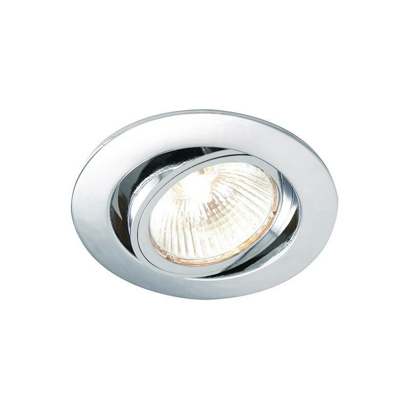 Saxby Cast - 1 Light Recessed Tilt Downlight Chrome Plate, GU10