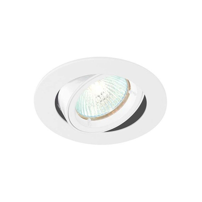 Saxby Cast - 1 Light Recessed Tilt Downlight Gloss White, GU10