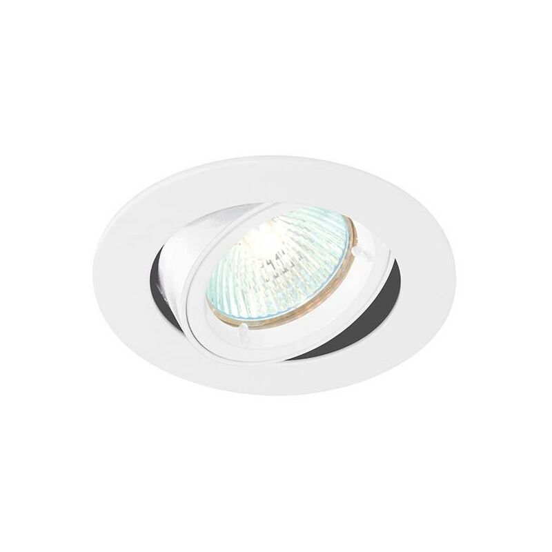 Image of Saxby Cast - Downlight da incasso inclinabile 1 luce bianco lucido, GU10