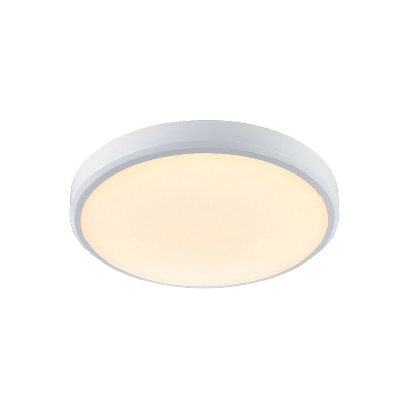 Saxby Cobra CCT Bathroom Round 15W LED Flush White Ceiling Light, IP44