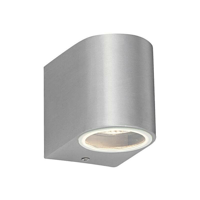 Saxby Doron - 1 Light Outdoor Wall Light Brushed Alloy, Glass IP44, GU10