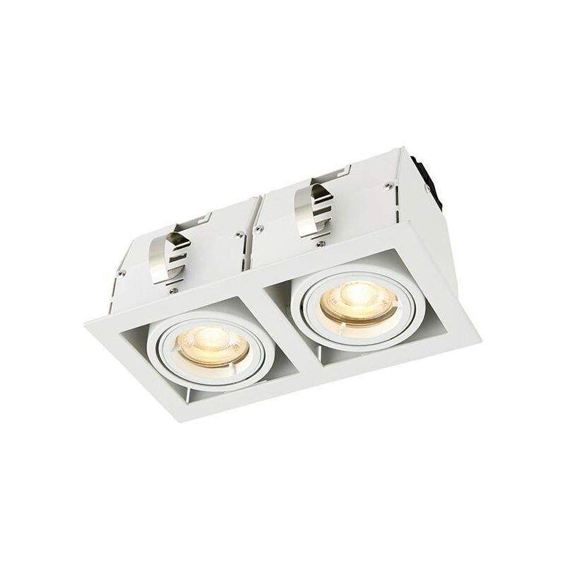 Image of Saxby Lighting - Saxby Garrix - Luce da incasso a led doppia inclinabile bianco opaco