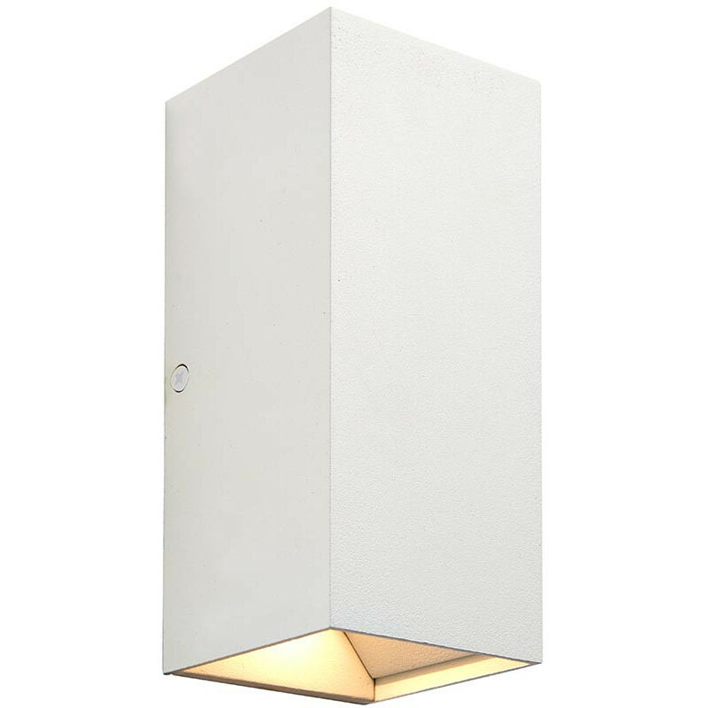 Saxby Glover cct led Outdoor Up Down Wall Lamp Matt White Paint & Clear Glass 3000/4000/6000K IP44