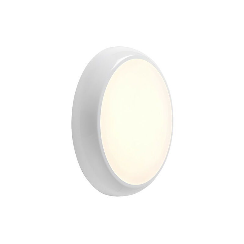 Saxby Hero 18W LED Round Flush Light Gloss White with Microwave, IP65