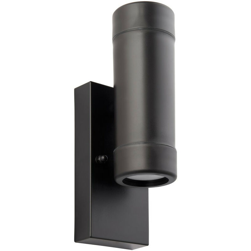 Saxby Icarus Photocell Outdoor Up Down Wall Lamp 2 Light Black IP44