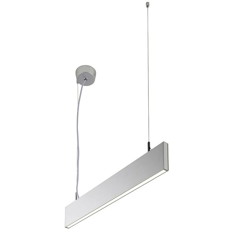 Saxby Kingsley - Pendant 600mm 25W Silver Anodised & Frosted