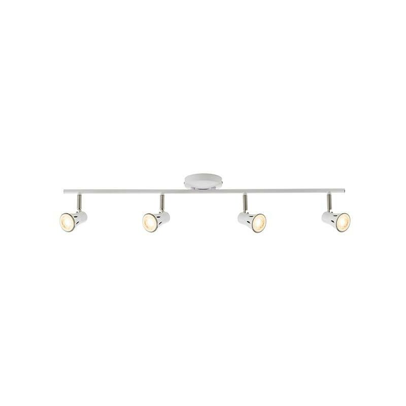 

Saxby Lighting - Saxby Krius - Barra de 4 focos de luz blanco brillante, placa de cromo satinado, GU10