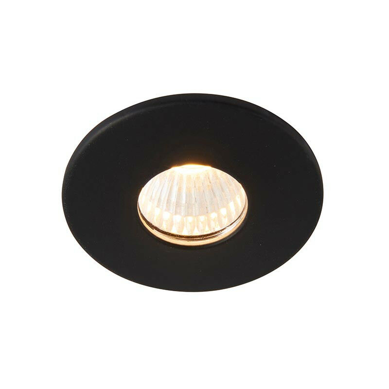 Saxby LALO LED Bathroom Recessed Fixed Clear Acrylic & Matt Black Paint 3000K IP44