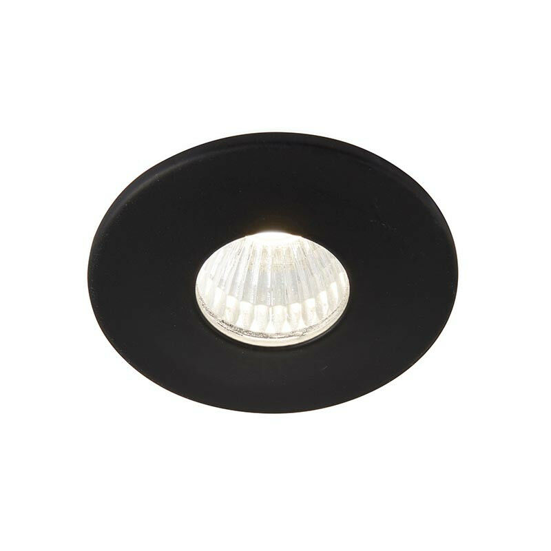 Saxby LALO LED Bathroom Recessed Fixed Matt Black Paint & Clear Acrylic 4000K IP44