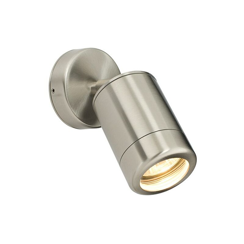 Saxby Lighting Atlantis - Outdoor Spot Wall Lamp IP65 7W Marine Grade Brushed Stainless Steel & Clear Glass