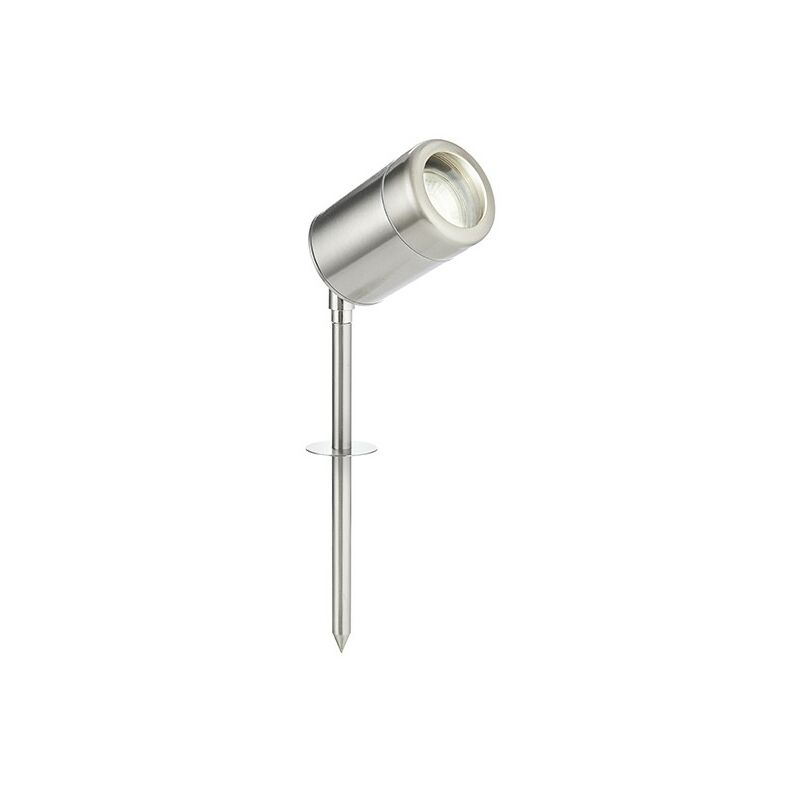 Odyssey - Outdoor Spike IP65 7W Brushed Stainless Steel & Clear Glass - GU10 - Saxby Lighting