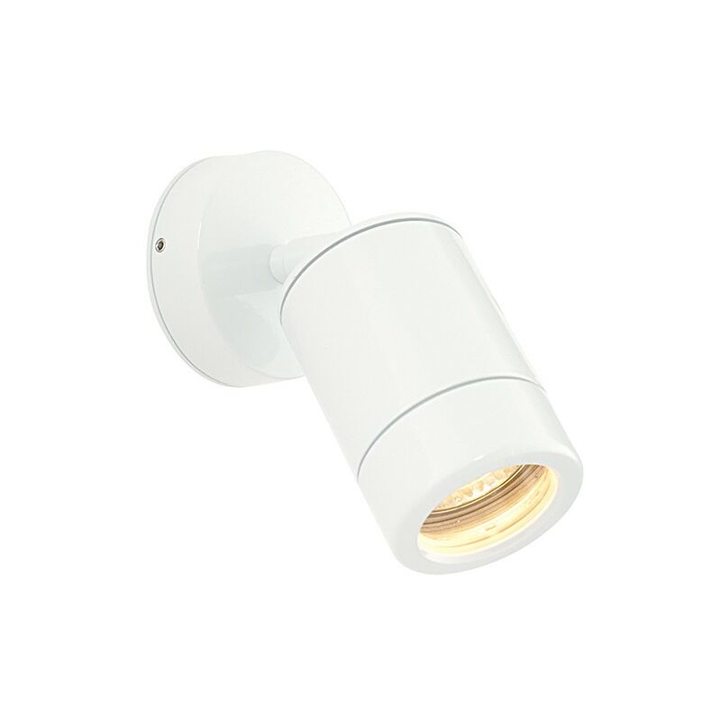 Odyssey - Outdoor Spot Wall Lamp IP65 7W Gloss White Paint & Clear Glass - GU10 - Saxby Lighting
