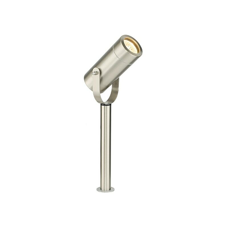 Saxby Lighting - Palin - Outdoor 310Mm Spike IP44 7W Brushed Stainless Steel & Clear Glass