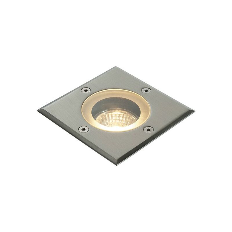 Image of Pillar - Quadrato per esterni IP65 50W in acciaio inossidabile lucido e vetro trasparente - Saxby Lighting