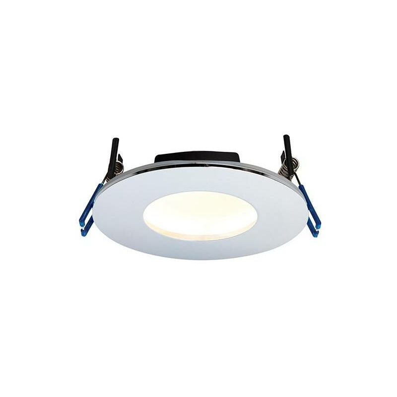 Saxby Orbitalplus - Fire Rated Integrated LED 1 Light Bathroom Recessed Light Chrome Plate IP65
