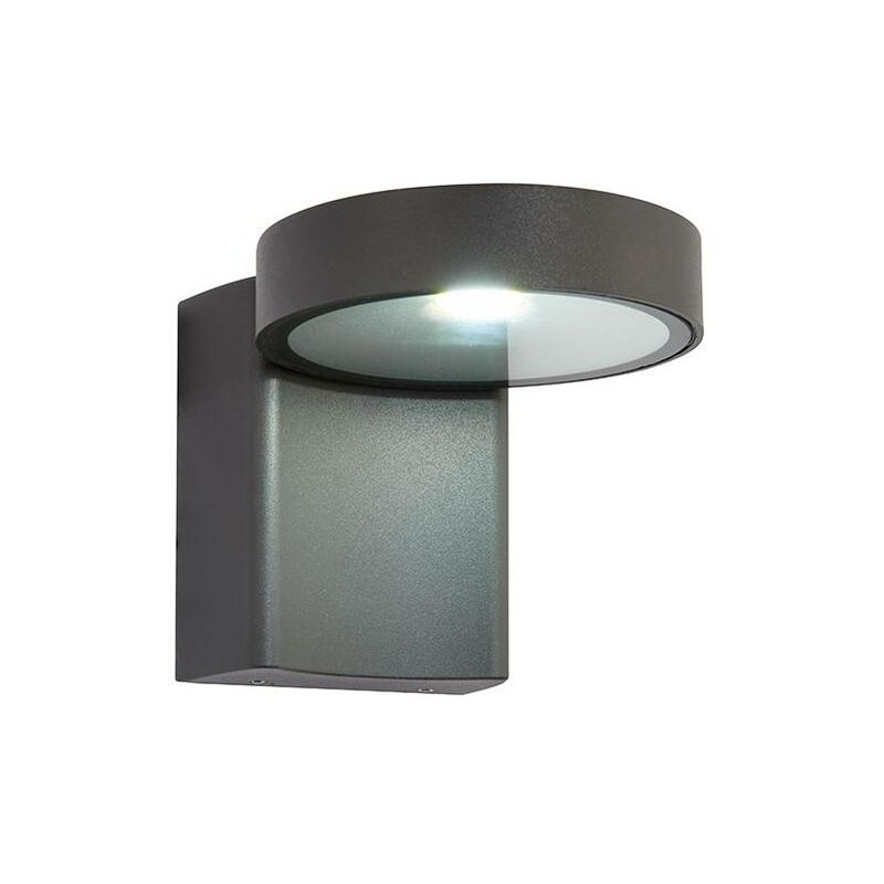 Image of Saxby Lighting - Saxby Oreti - Applique da esterno a led integrato 1 luce strutturato antracite scuro opaco, vetro IP44