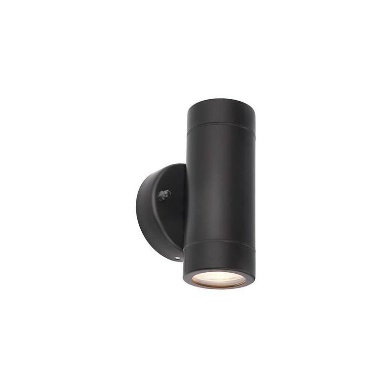 Saxby Palin - 2 Light Outdoor Wall Light Matt Black, Glass IP44, GU10