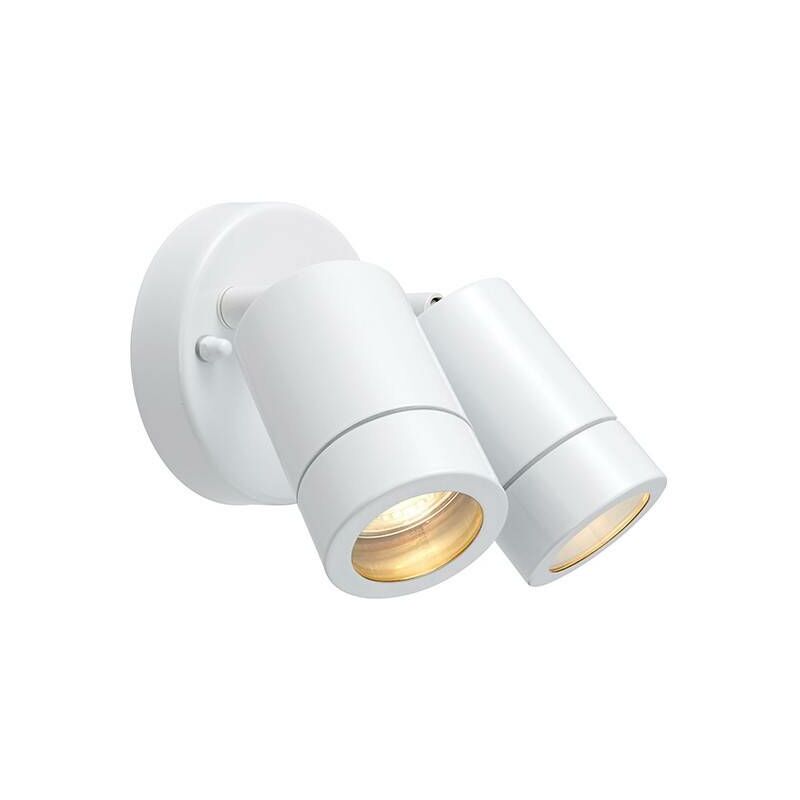 

Saxby Palin - Foco de exterior 2 luces Blanco brillante, Vidrio IP44, GU10