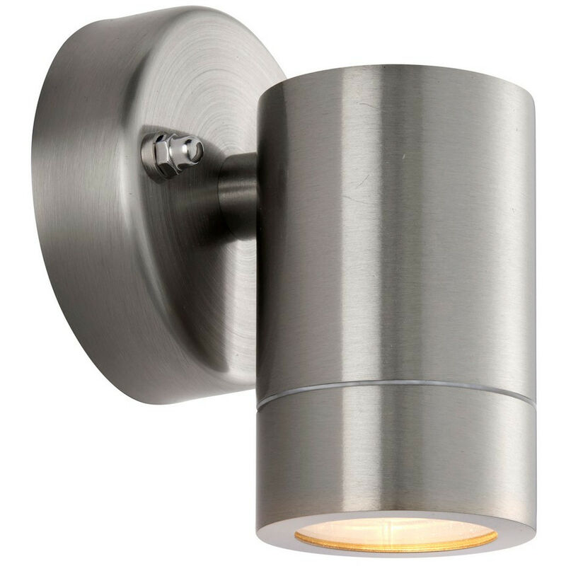 Image of Saxby Lighting - Saxby Palin Lampada da parete per esterni in acciaio inossidabile spazzolato IP65