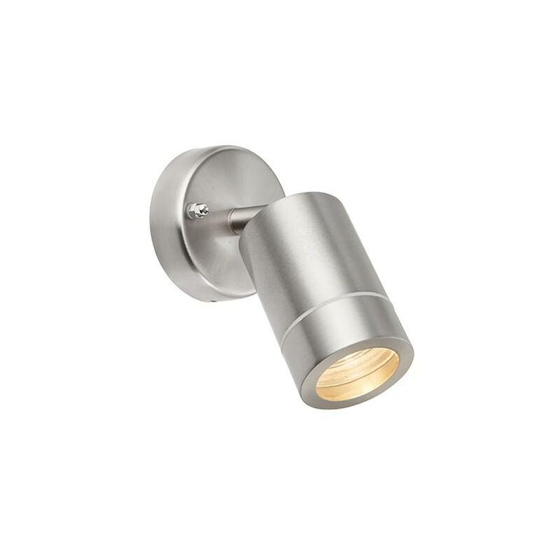 Saxby Palin - Outdoor Spotlight Brushed Stainless Steel, Glass IP44, GU10