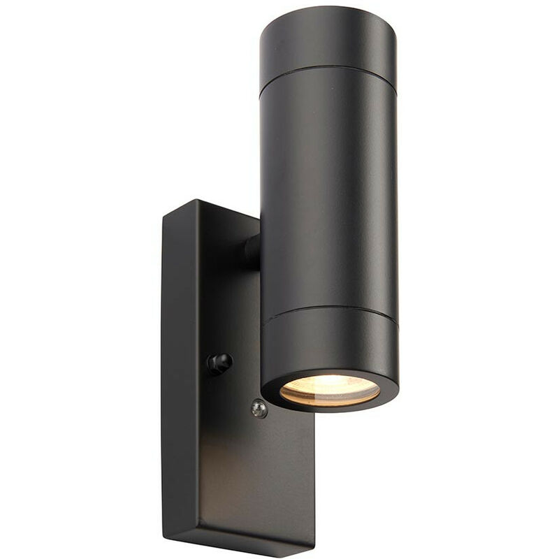 Saxby Palin Outdoor Up Down Wall Lamp Matt Black Paint & Clear Glass IP44