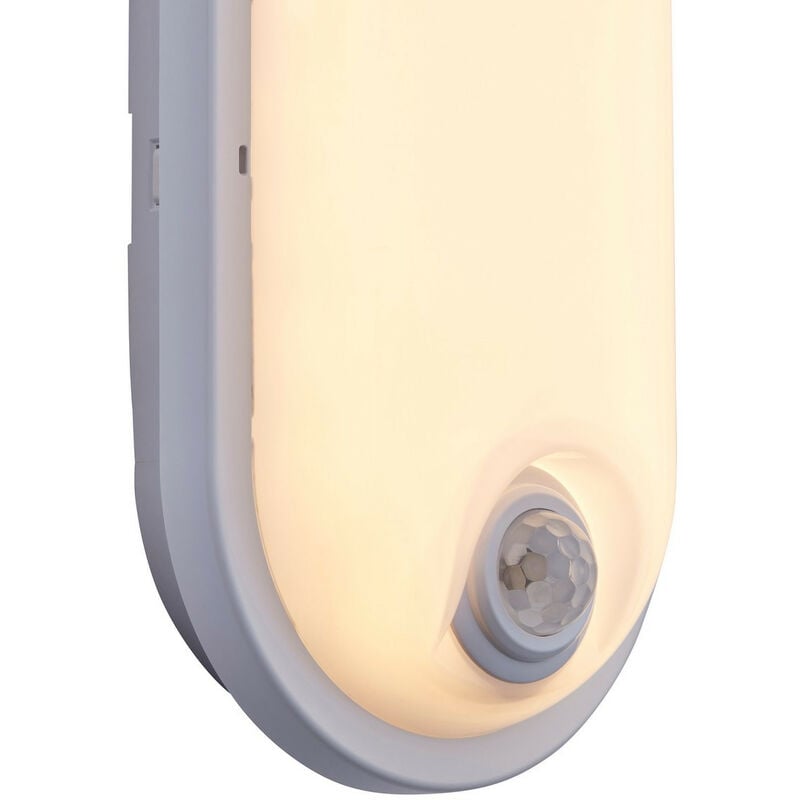 Saxby Pillo Plus cct pir IP65 15W Outdoor Flush Opal