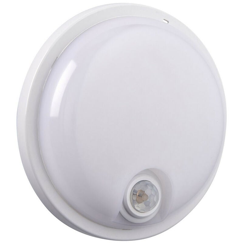 Saxby Rond Plus cct pir IP65 15W Outdoor Flush Opal
