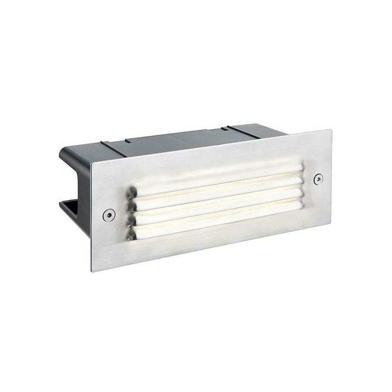Image of Saxby Seina - Applique da incasso a LED per esterni integrata in acciaio inossidabile spazzolato di grado marino, IP44 satinato