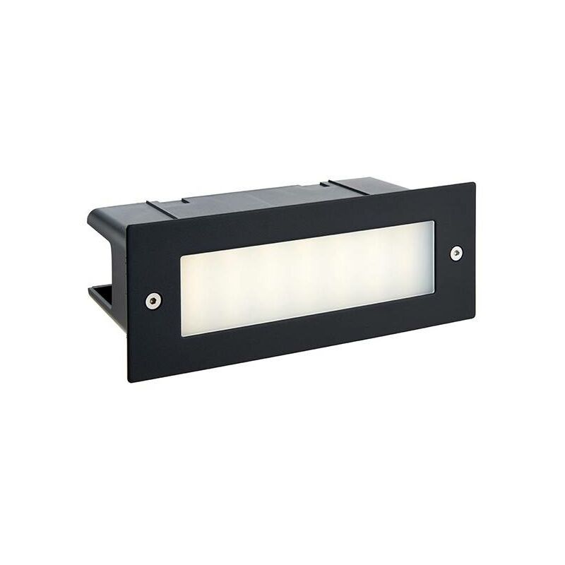 Saxby Lighting - Saxby Seina - Integrated LED Outdoor Recessed Wall Light Textured Black, Frosted IP44