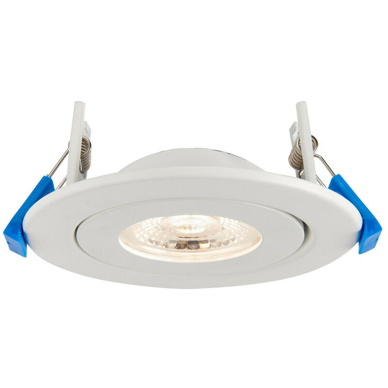 Saxby Shield360 Downlight encastré 4CCT Tri Wattage 8W Peinture Blanc Mat IP44