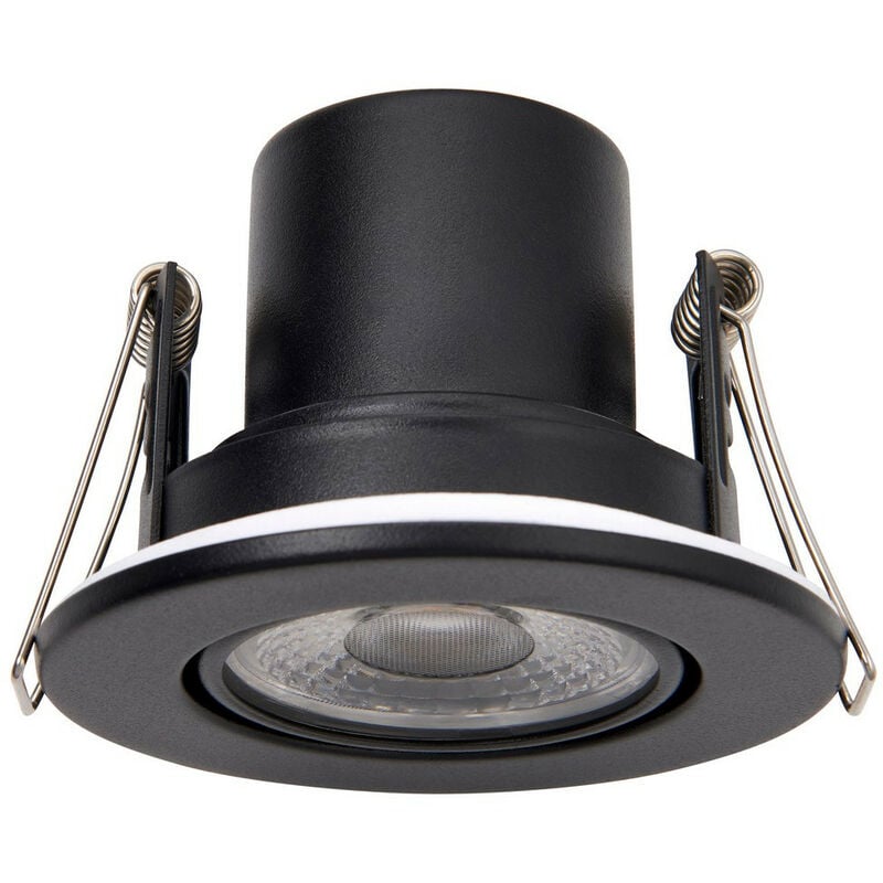 Saxby Lighting - Saxby Shieldeco 500 cct Tiltable Light 5W Recessed Downlight Matt Black Paint