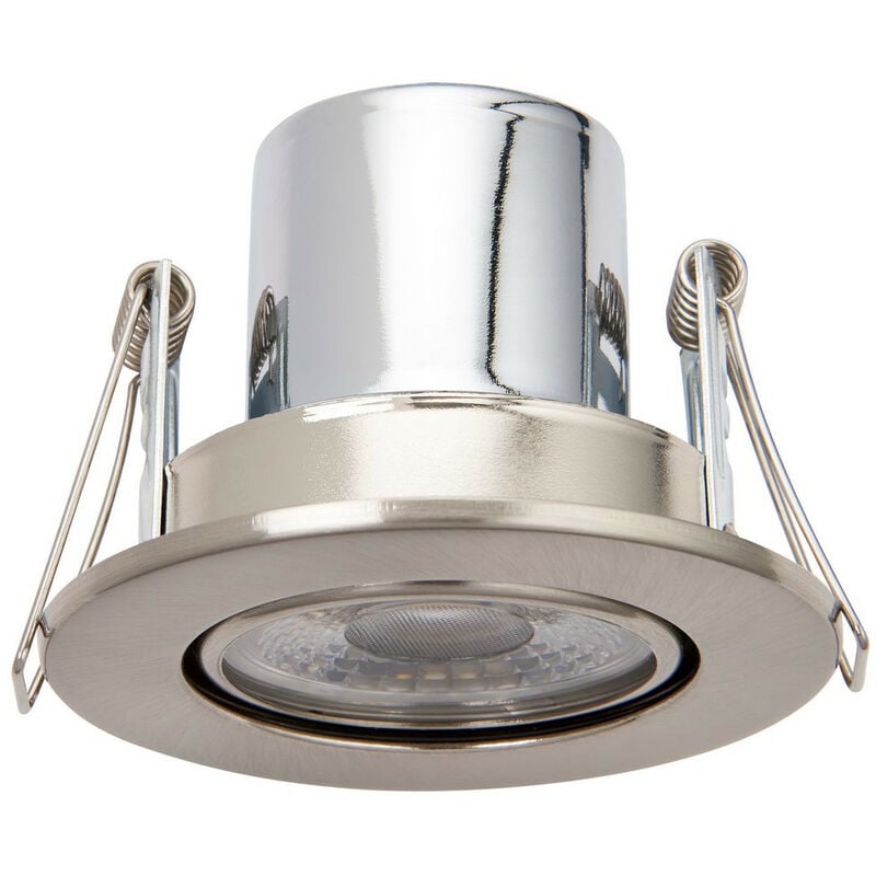 Image of Saxby Lighting - Saxby Shieldeco Faretto da incasso inclinabile da 500 cct, piastra effetto nichel satinato da 5 w