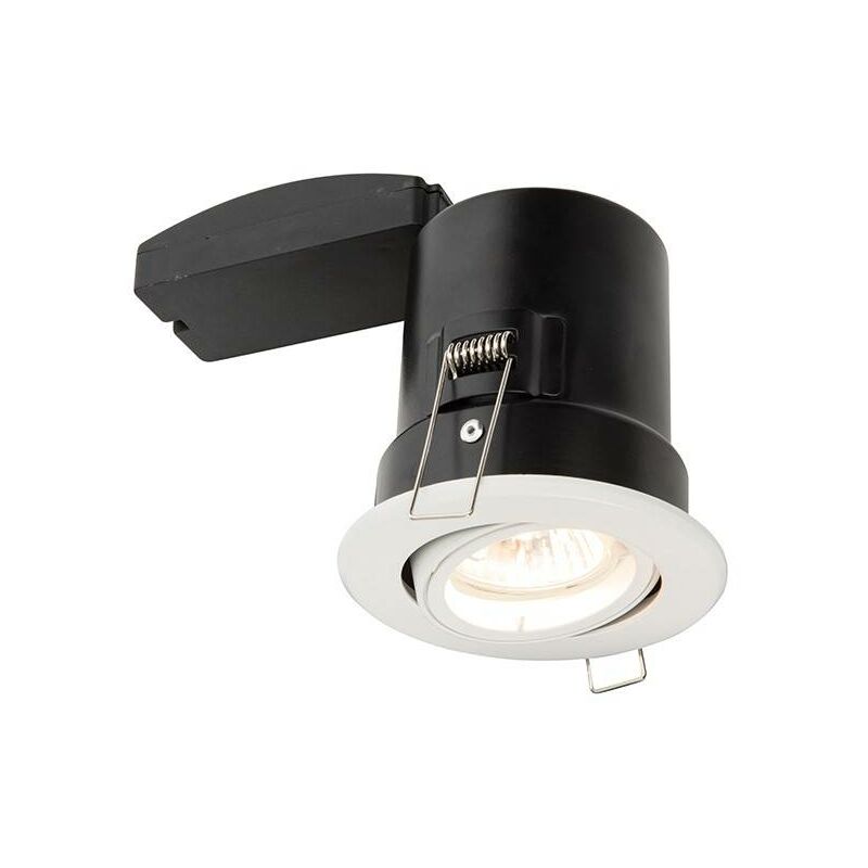 Image of Saxby Lighting - Saxby Shieldplus Mv - Downlight inclinabile da incasso a 1 luce bianco opaco, GU10