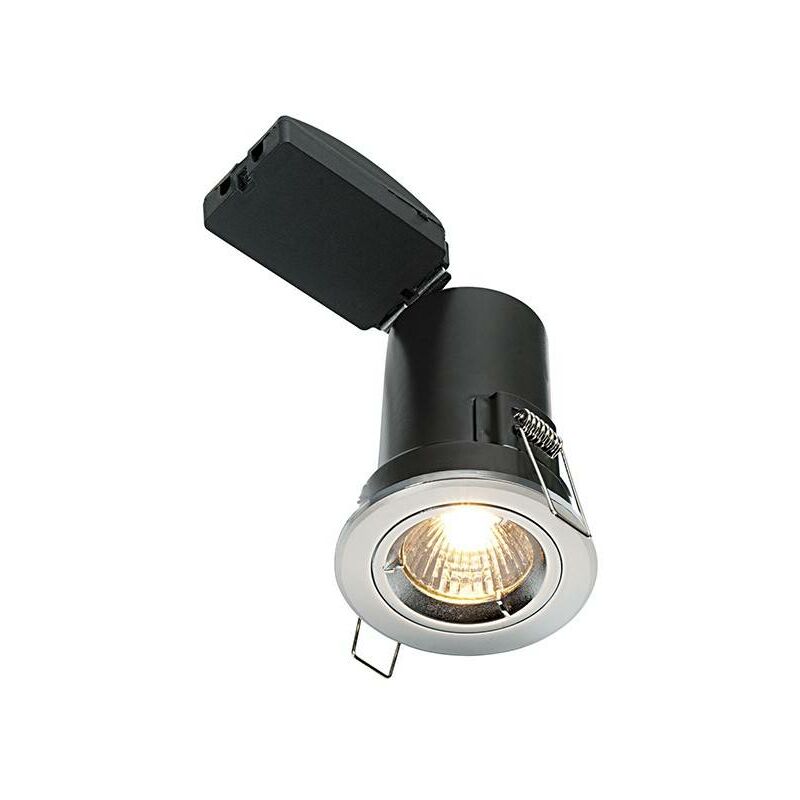 Image of Saxby Lighting - Saxby Shieldplus Mv - Piastra cromata da incasso a incasso a 1 luce per il fuoco, GU10