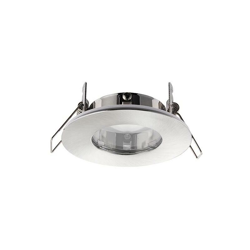 Saxby Speculo - LED Fire Rated 1 Light Bathroom Recessed Light Brushed Chrome Plate, Glass IP65