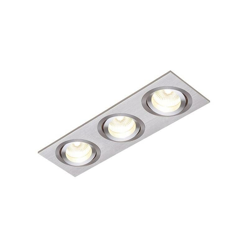 Saxby Tetra - 3 Light Recessed Downlight Brushed Silver Anodised, GU10